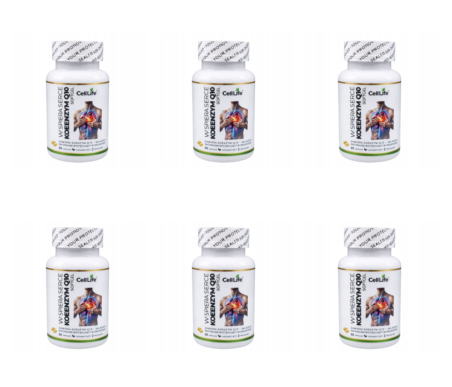Koenzym Q10 - 400 mg 60szt kapsułki Cell Life Witalność Moc dla serca — Pakiet 6 szt.