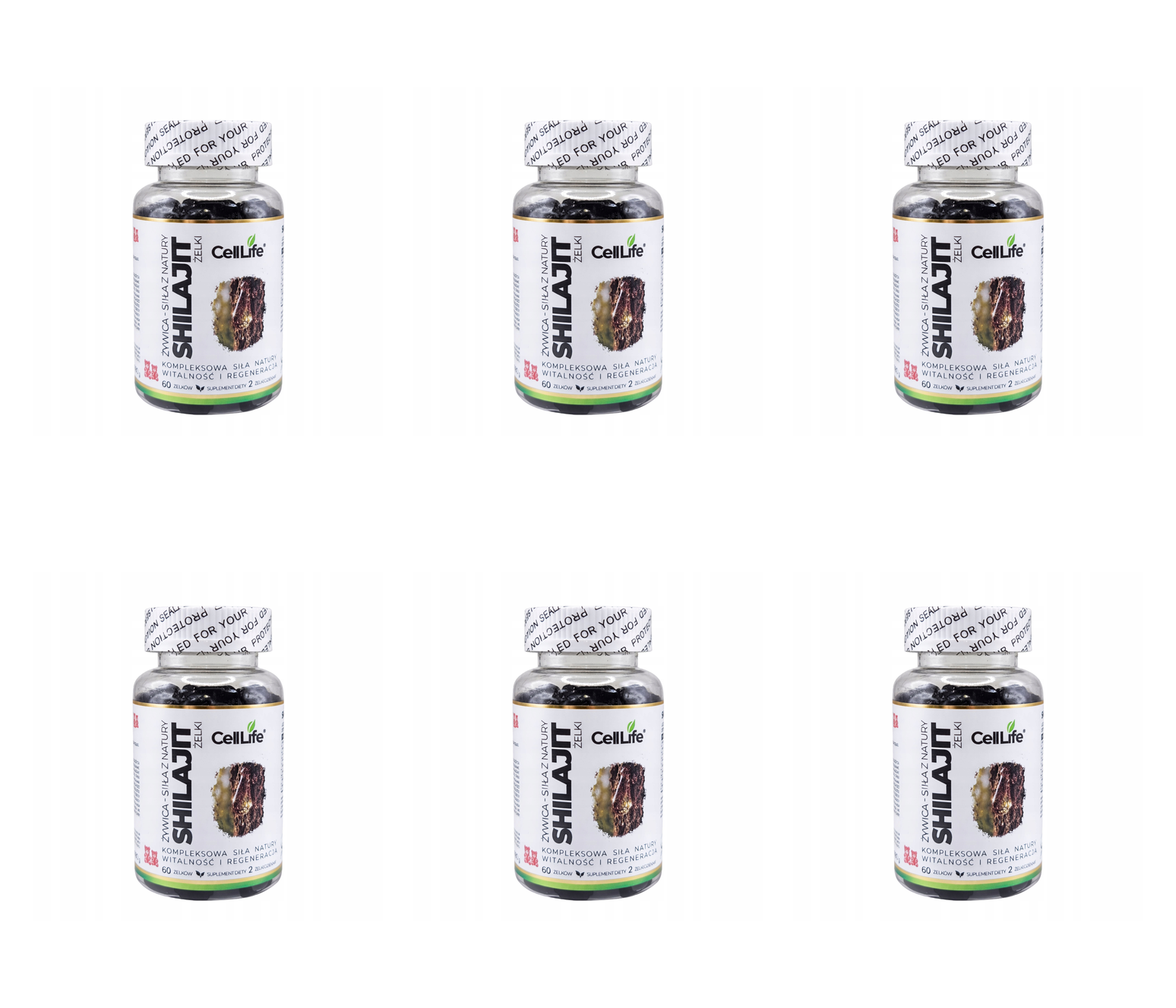 SHILAJIT Żelki z żywicy naturalnej Witalność i regeneracja organizmu 60szt — Pakiet 6 szt.