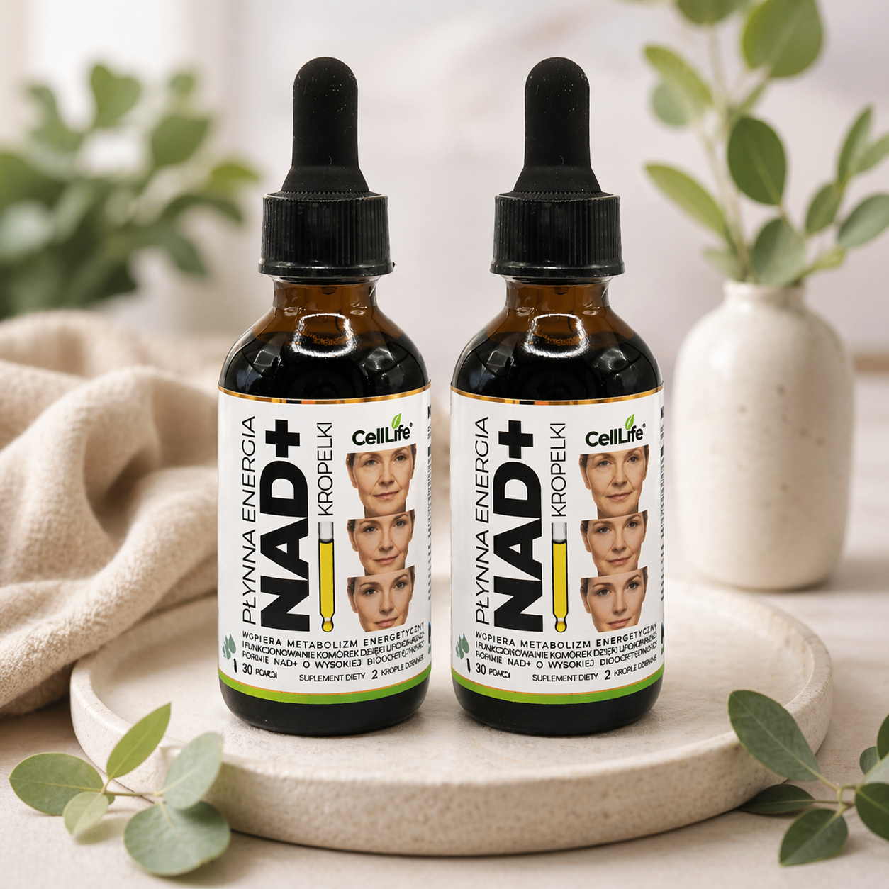 Krople NAD+ Płynna energia komórkowa 120ml - CELL LIFE Rybozyd Nikotynamidu