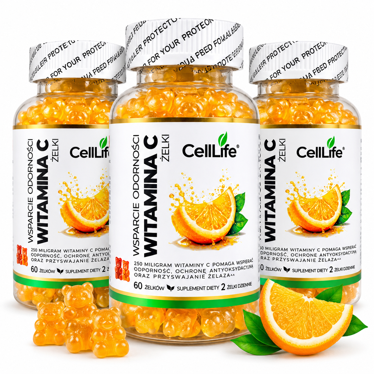 Suplement diety Cell Life WITAMINA C w ŻELKACH wsparcie odporności 3x60 sztuk
