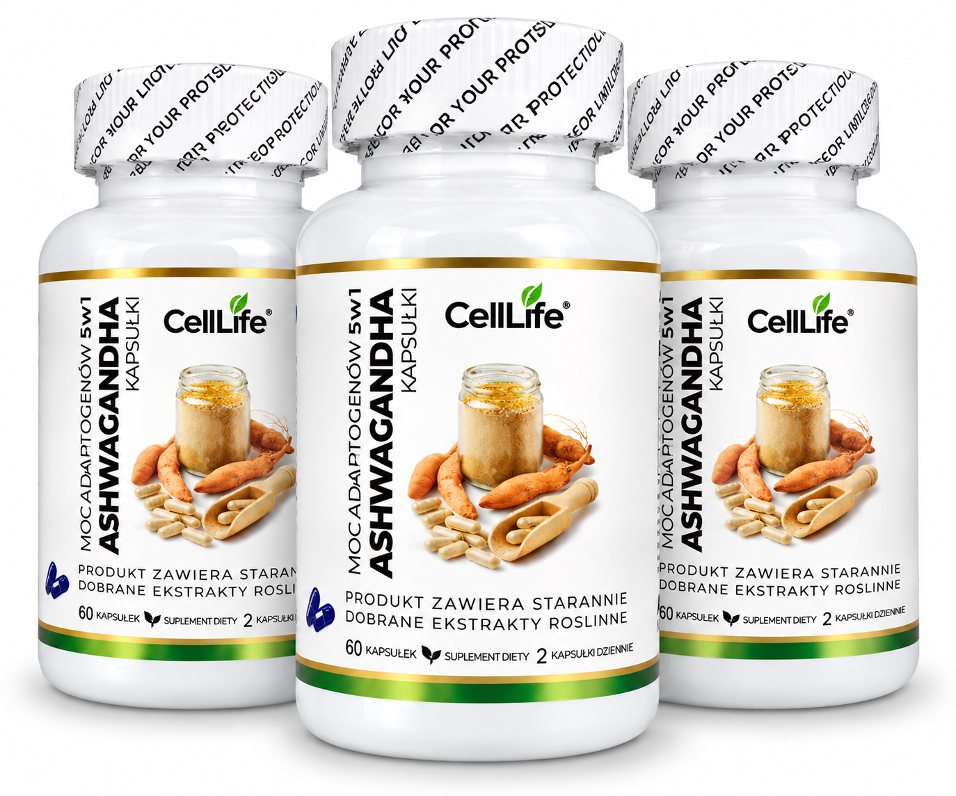 Suplement diety ASHWAGANDHA moc adaptogenów 15w1 Cell Life 3x60 kapsułek