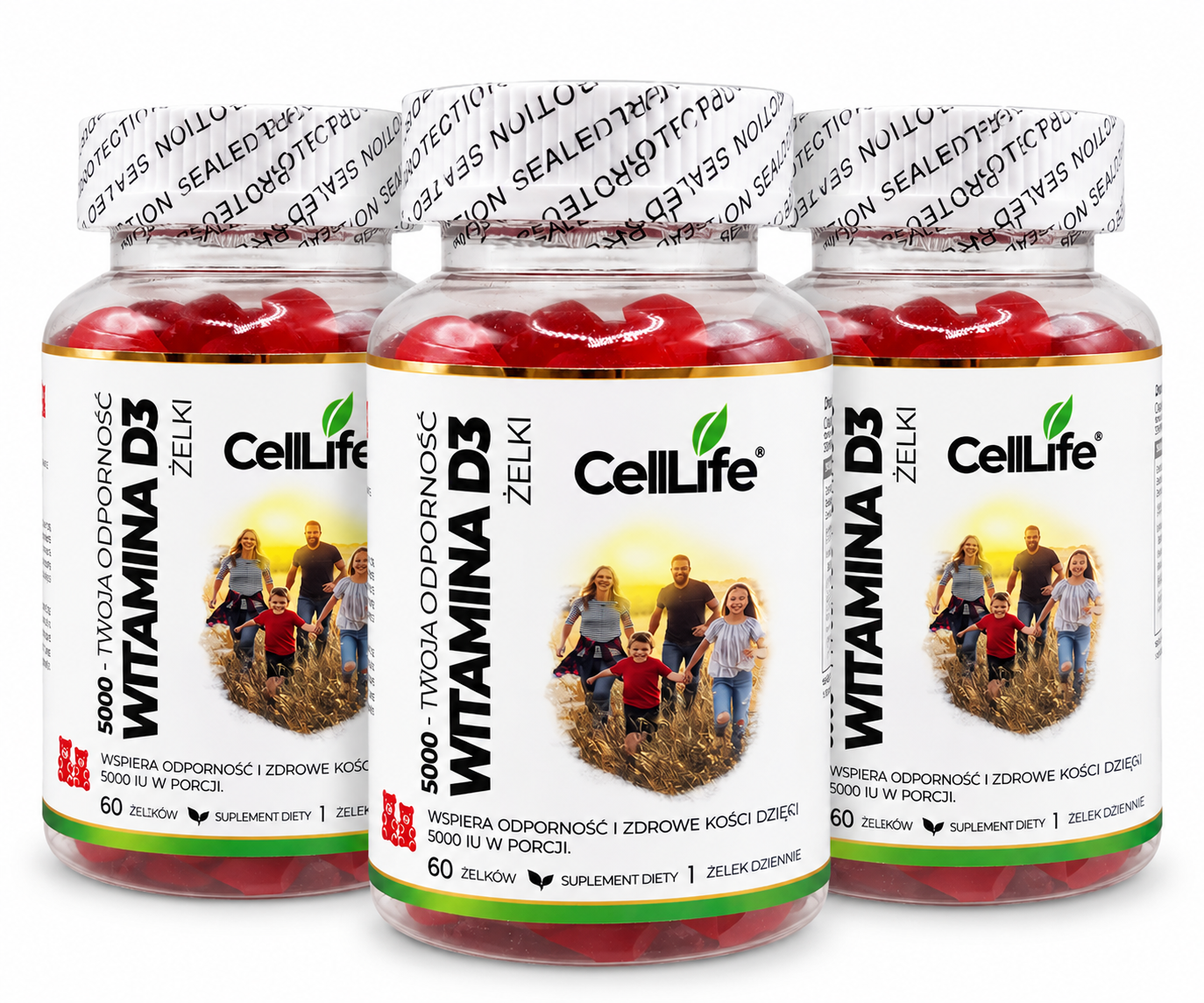 Suplement diety Cell Life WITAMINA D3 o smaku malinowym 3x60 żelków