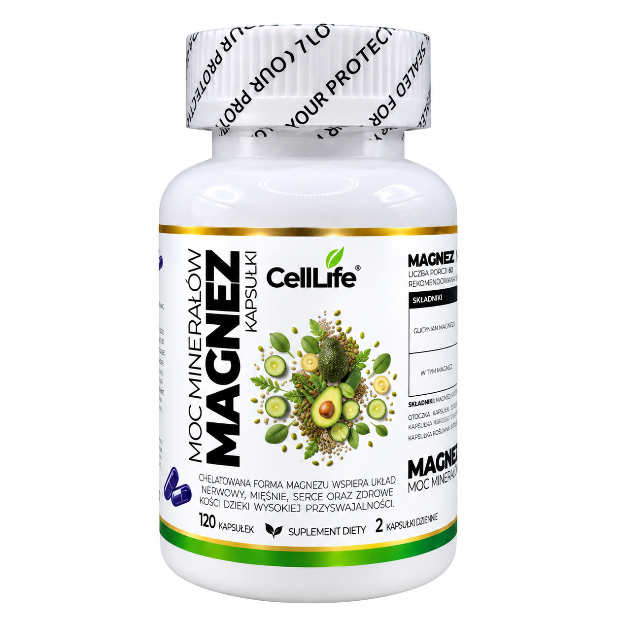 Cell Life MAGNEZ – Moc minerałów, 120 kapsułek