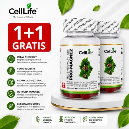 PRO-MAGNEZ -  1+1 żelki wspierające układ nerwowy, 60szt