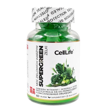 SUPERGREEN żelki, Moc zielonych warzyw, 60szt, żelki
