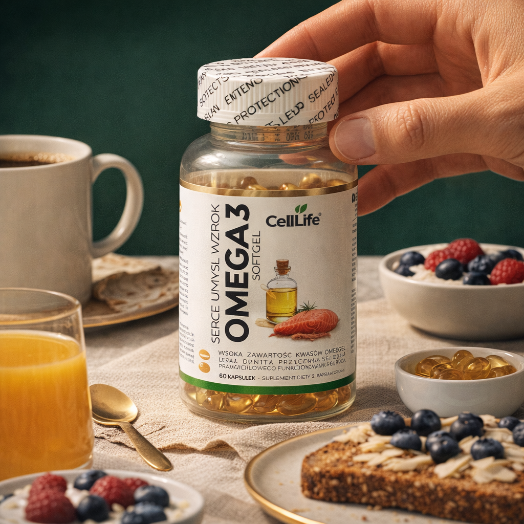 Suplement diety Cell-Life OMEGA 3, 60 kapsułek - BEZ RYBIEGO POSMAKU