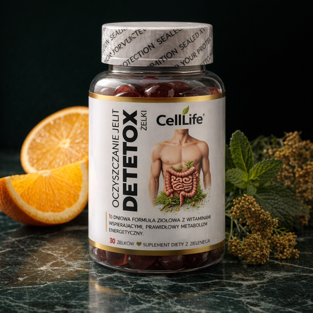 Suplement diety Cell Life Detox oczyszczanie jelit żelki 30 szt Pomarańcza