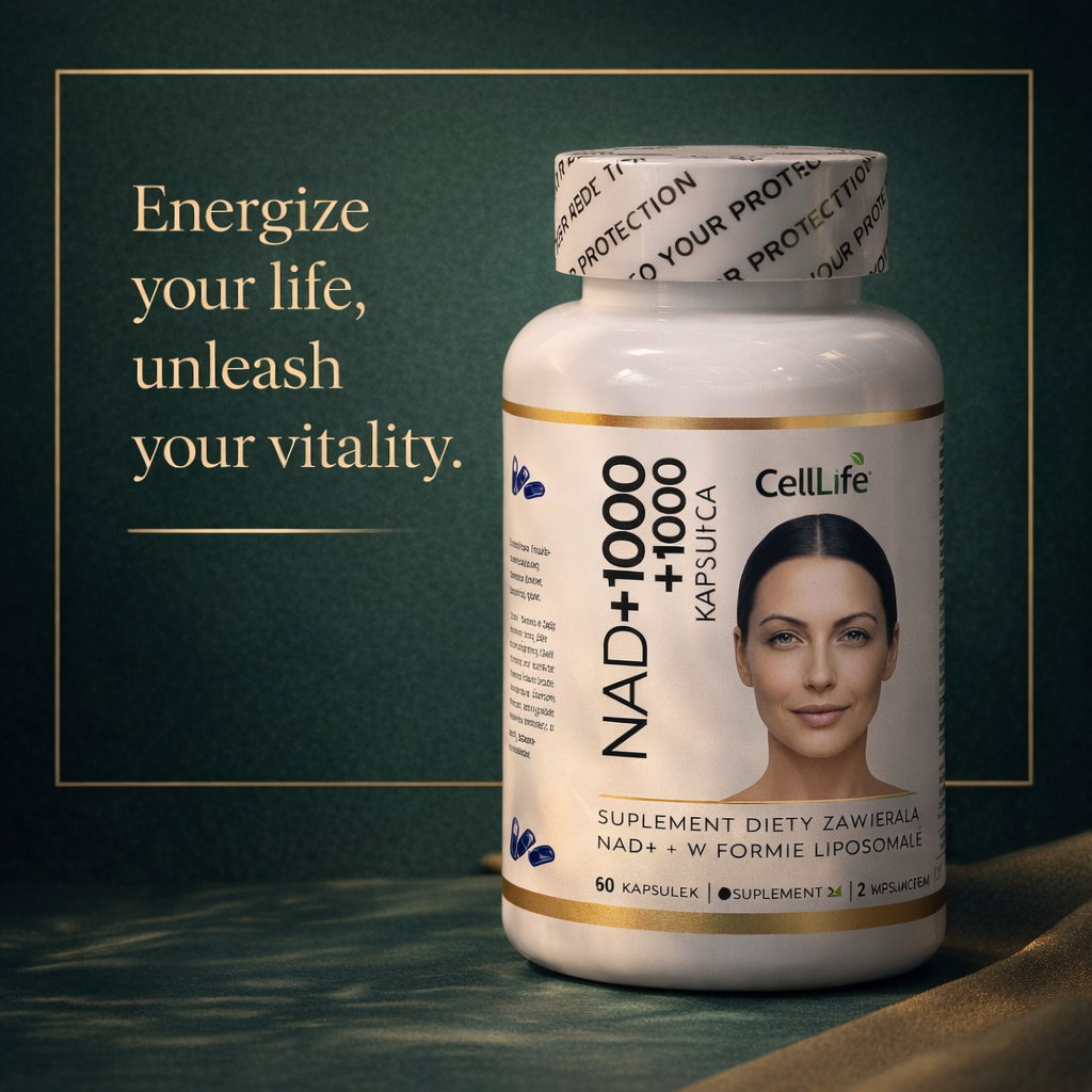 Suplement diety CELL LIFE NAD+1000 wspomaga energię 60 kapsułek