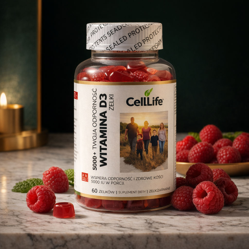 Suplement diety CELL LIFE Witamina D3 o smaku malinowym 60 żelków