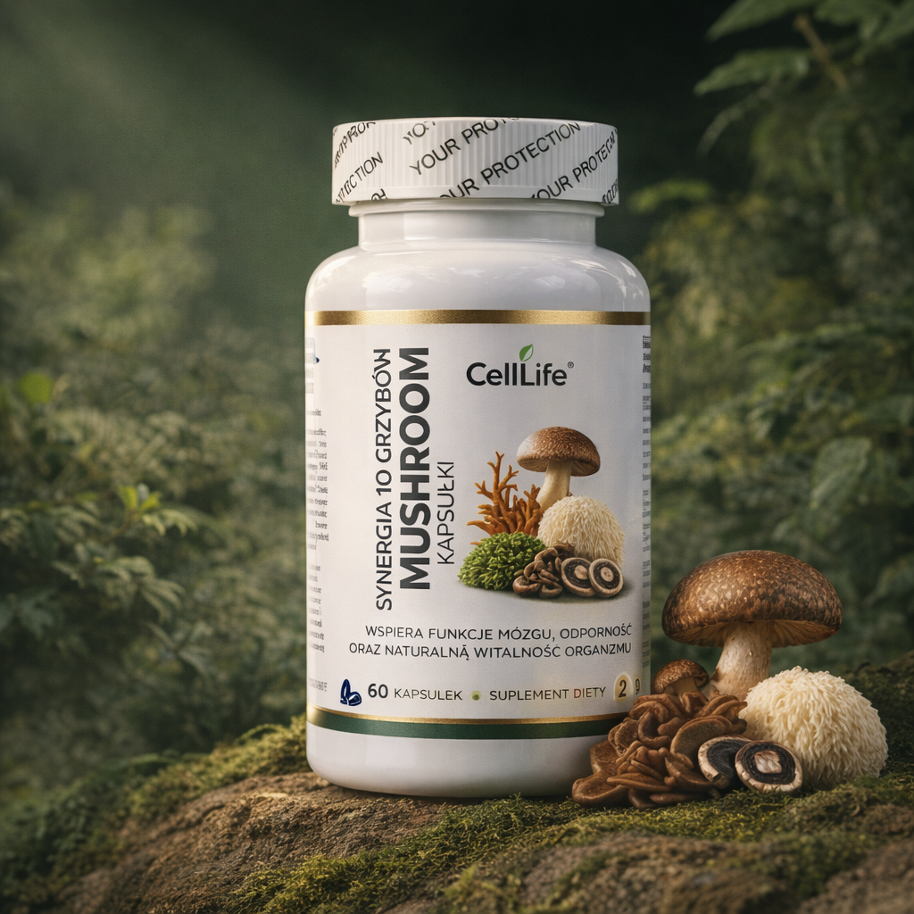 Suplement diety CELL LIFE MUSHROOM synergia 10 grzybów 60 kapsułek