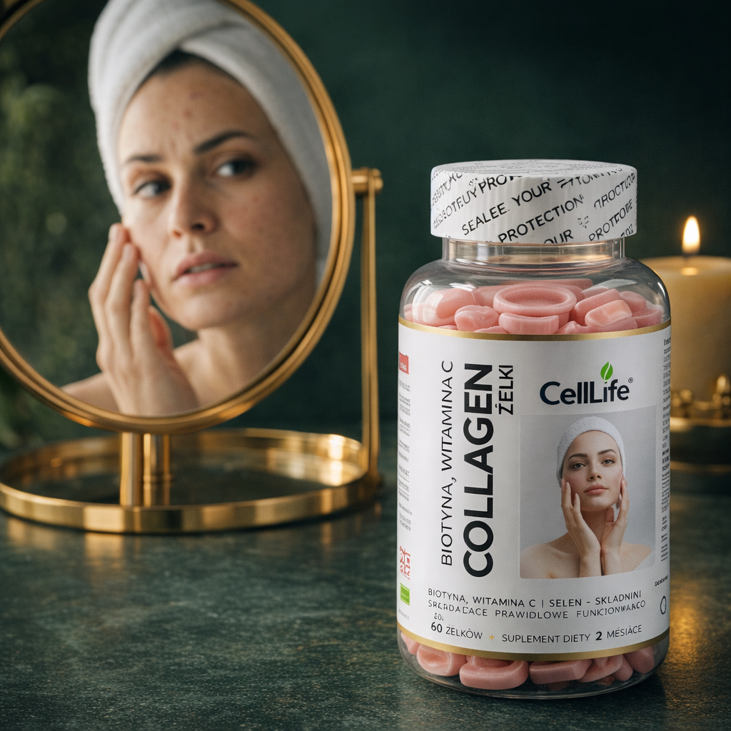 Suplement diety CELL LIFE Collagen z biotyną i witaminą C 60 żelków
