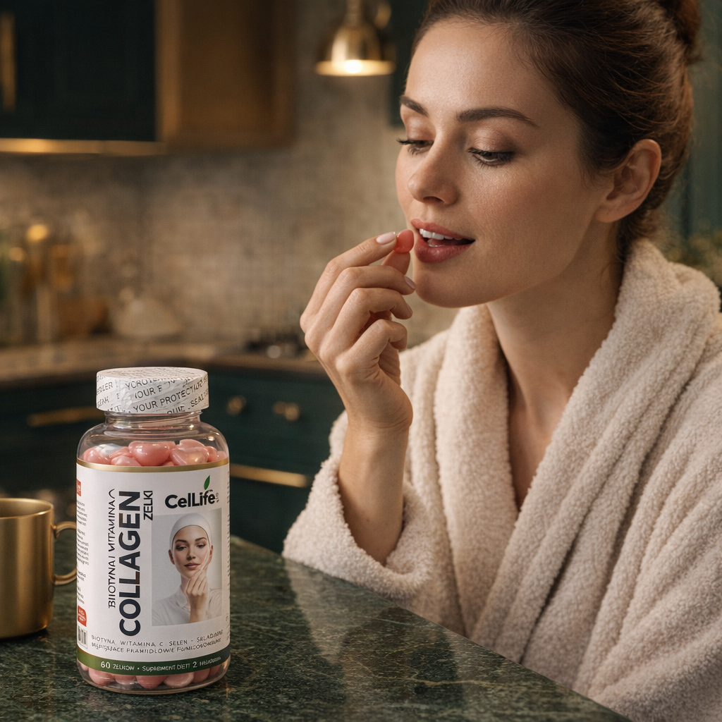 Suplement diety CELL LIFE Collagen z biotyną i witaminą C 60 żelków