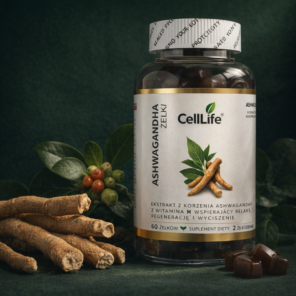 Suplement diety ASHWAGANDHA energia i koncentracja 60 żelków Cell-Life