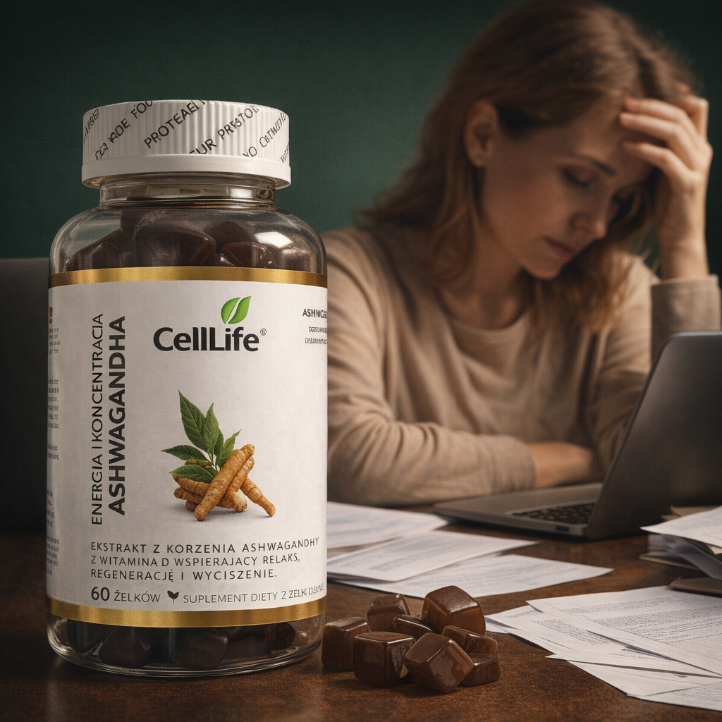 Suplement diety ASHWAGANDHA energia i koncentracja 60 żelków Cell-Life