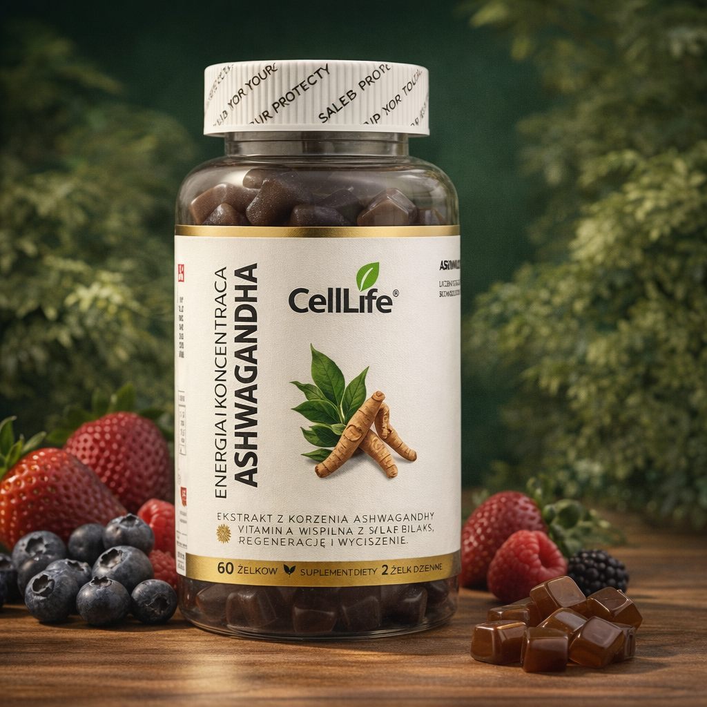 Suplement diety ASHWAGANDHA energia i koncentracja 60 żelków Cell-Life