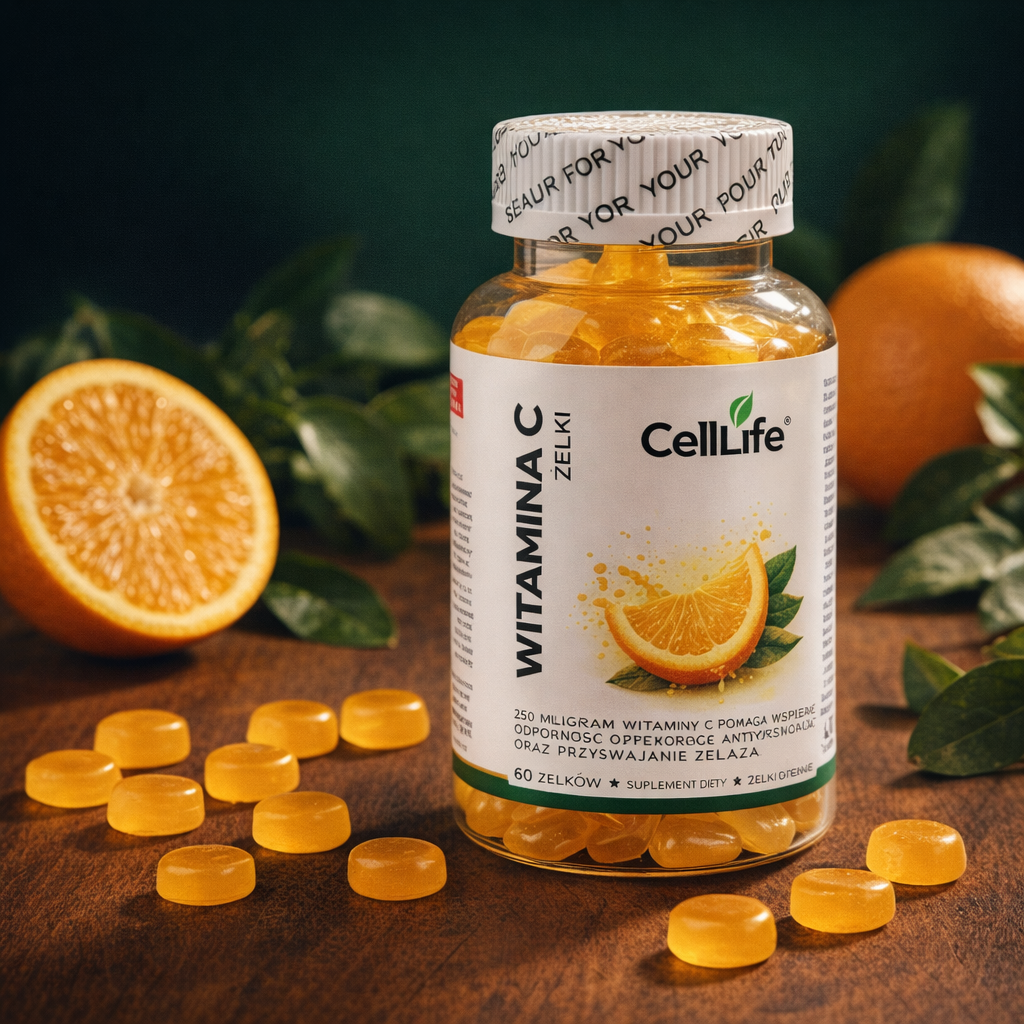 Suplement diety Cell-Life WITAMINA C w ŻELKACH wsparcie odporności 60 sztuk