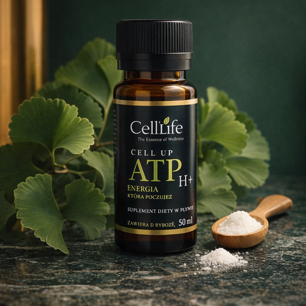 CELL UP ATP H+ Gingko biloba D-Ryboza w Płynie 50ml Koncentracja Energia