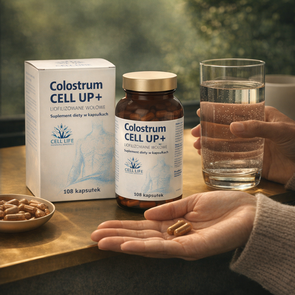 Cell Up Colostrum+ 108 kaps - odporność energia stres siara bydlęca