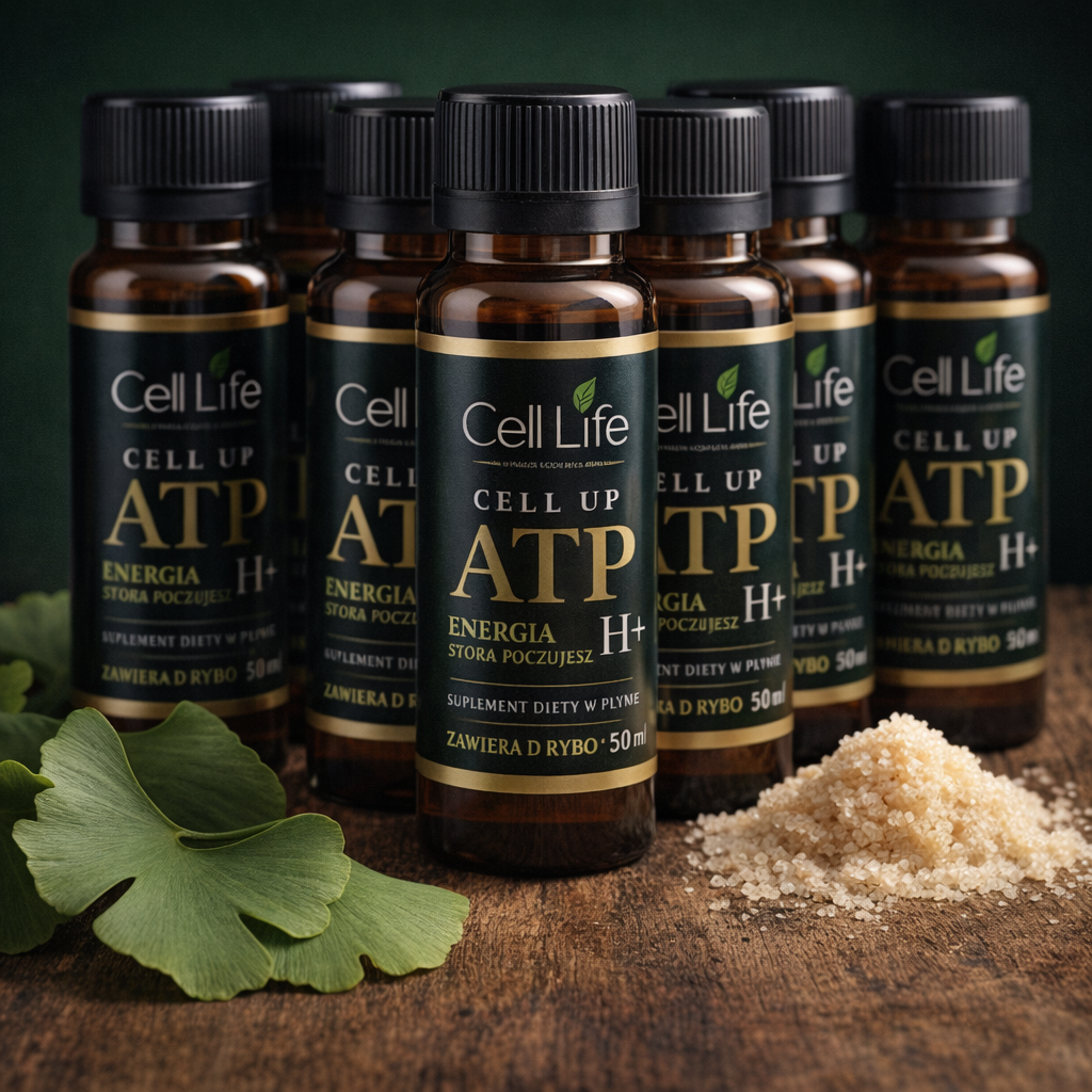 CELL UP ATP H+ 5x50ml Gingko biloba D-Ryboza Suplement w Płynie Energia