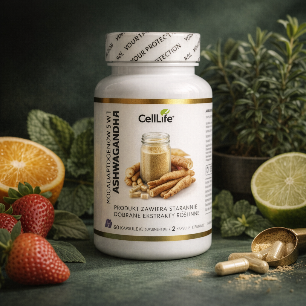 Suplement diety CELL LIFE ASHWAGANHA moc adaptogenów 15w1 60 kapsułek