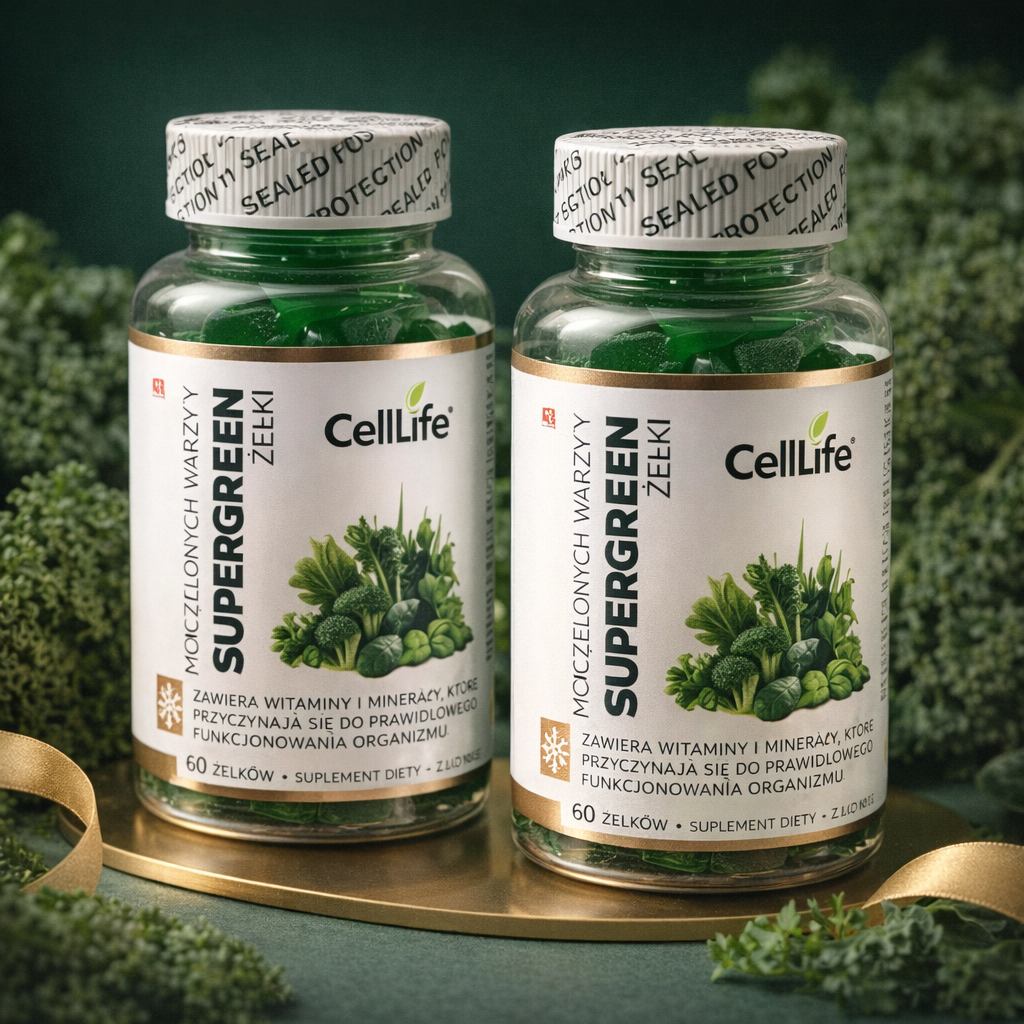 Suplement diety Cell-Life Supergreen Moc zielonych warzyw żelki 120 sztuk