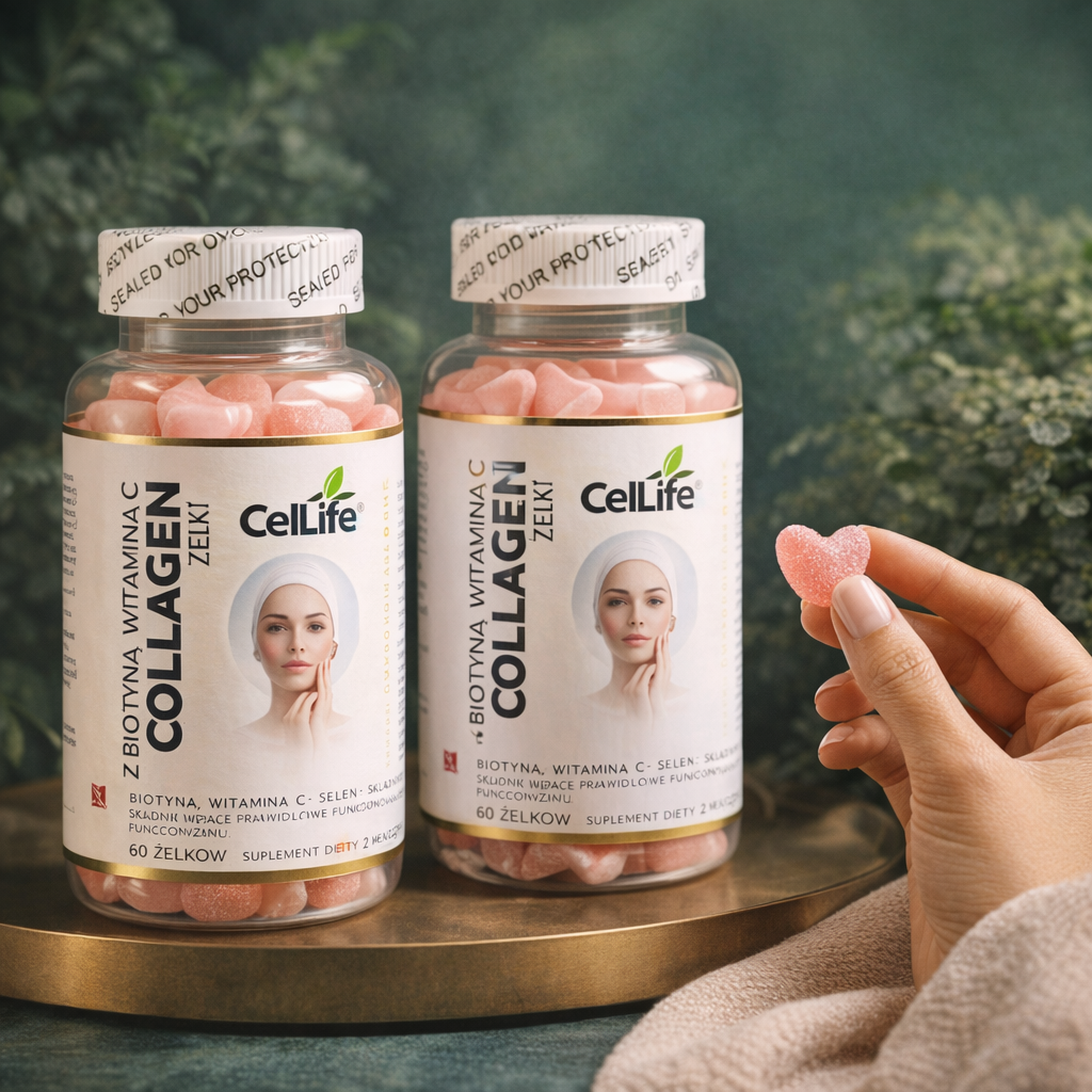 Suplement diety CELL LIFE Collagen z biotyną i witaminą C 120 żelków