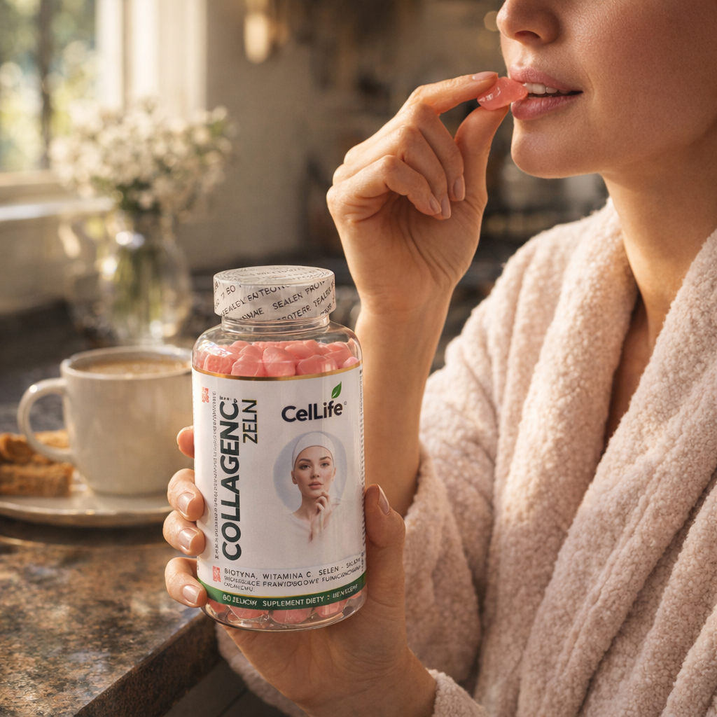 Suplement diety CELL LIFE Collagen z biotyną i witaminą C 120 żelków