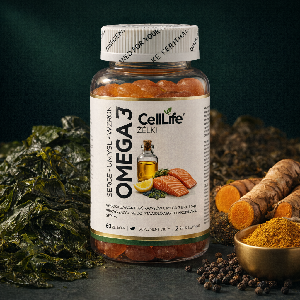 Cell Life Omega 3 Żelki Olej z Alg Morskich EPA DHA 1000 mg 60 szt.