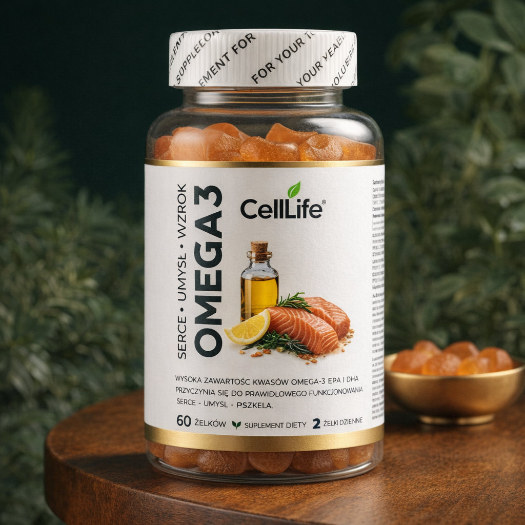Cell Life Omega 3 Żelki Olej z Alg Morskich EPA DHA 1000 mg 60 szt.