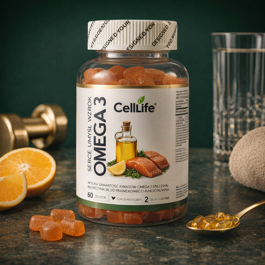 Cell Life Omega 3 Żelki Olej z Alg Morskich EPA DHA 1000 mg 60 szt.