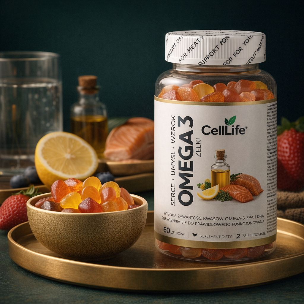 Cell Life Omega 3 Żelki Olej z Alg Morskich EPA DHA 1000 mg 60 szt.