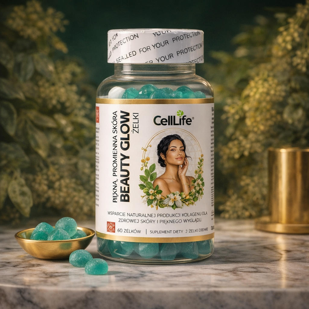 Cell Life Beauty Glow Żelki włosy skóra paznokcie L-Glutation 500 mg 60szt.