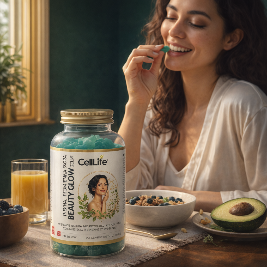 Cell Life Beauty Glow Żelki włosy skóra paznokcie L-Glutation 500 mg 60szt.