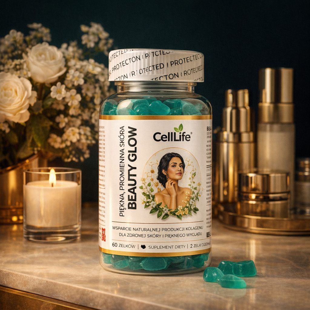 Cell Life Beauty Glow Żelki włosy skóra paznokcie L-Glutation 500 mg 60szt.