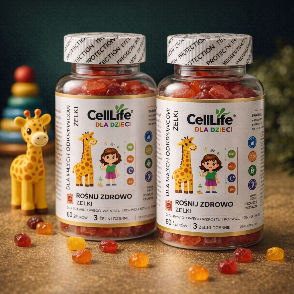 Cell Life Żelki dla Dzieci Rośnij Zdrowo D3 K2 MK7 Cynk Witamina C 120 szt
