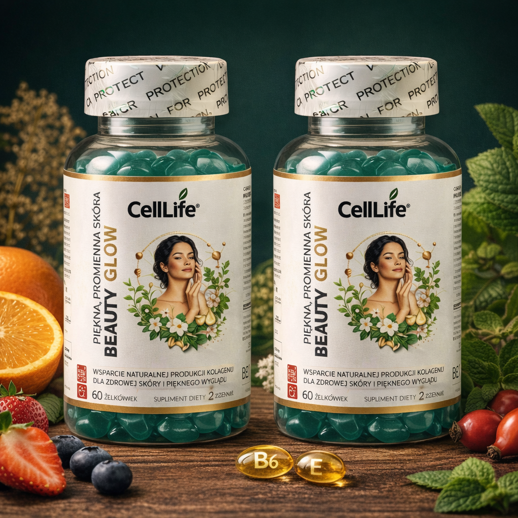 Cell Life Beauty Glow Żelki włosy skóra paznokcie L-Glutation 500 mg 120szt.