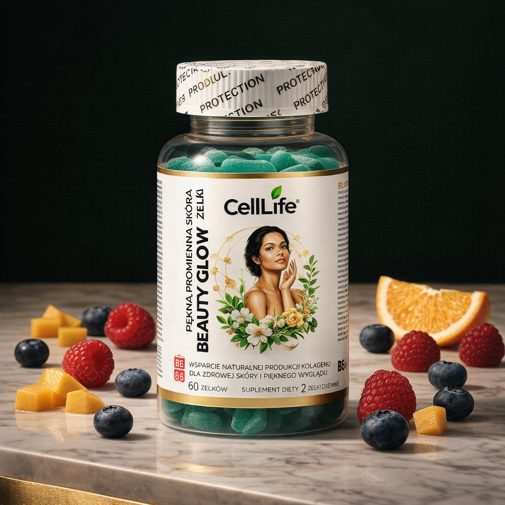 Cell Life Beauty Glow Żelki włosy skóra paznokcie L-Glutation 500 mg 120szt.