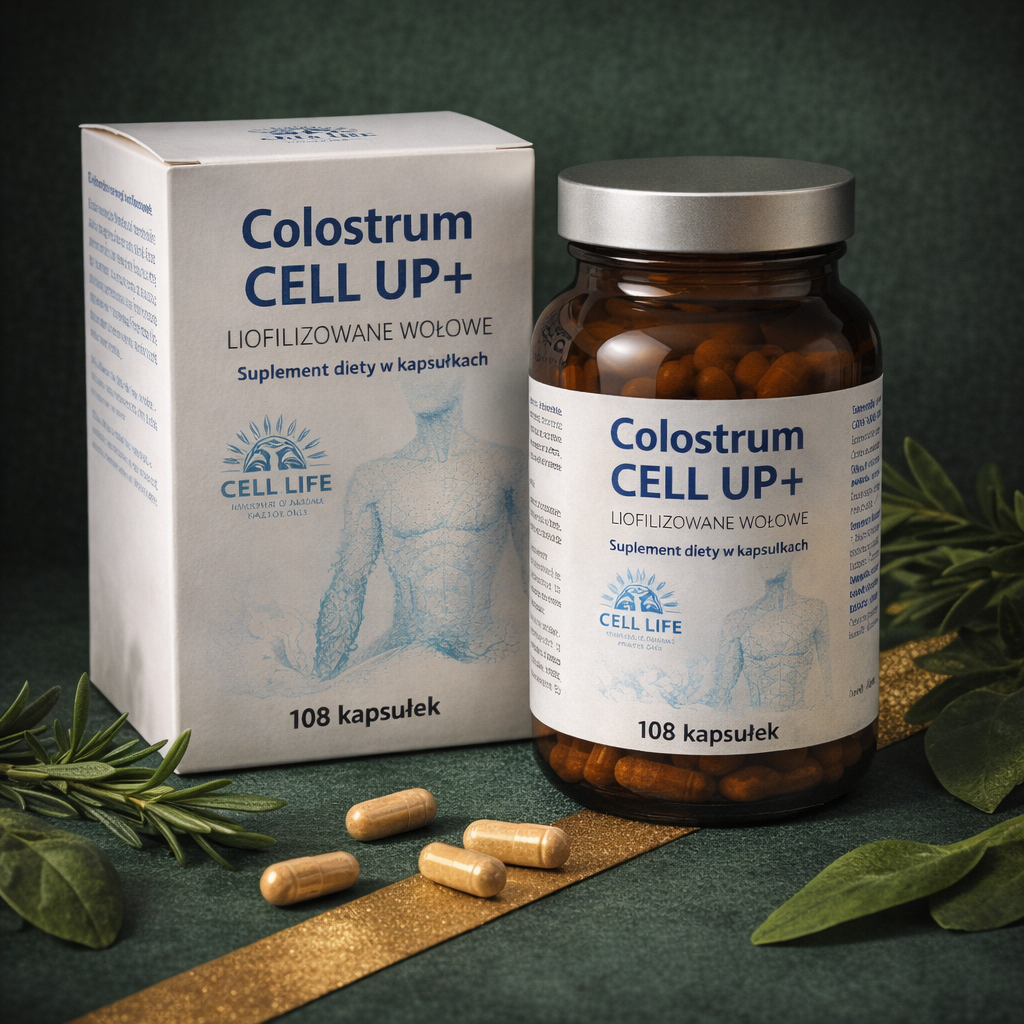 Cell Up Colostrum+ 324 kaps - odporność energia stres siara bydlęca