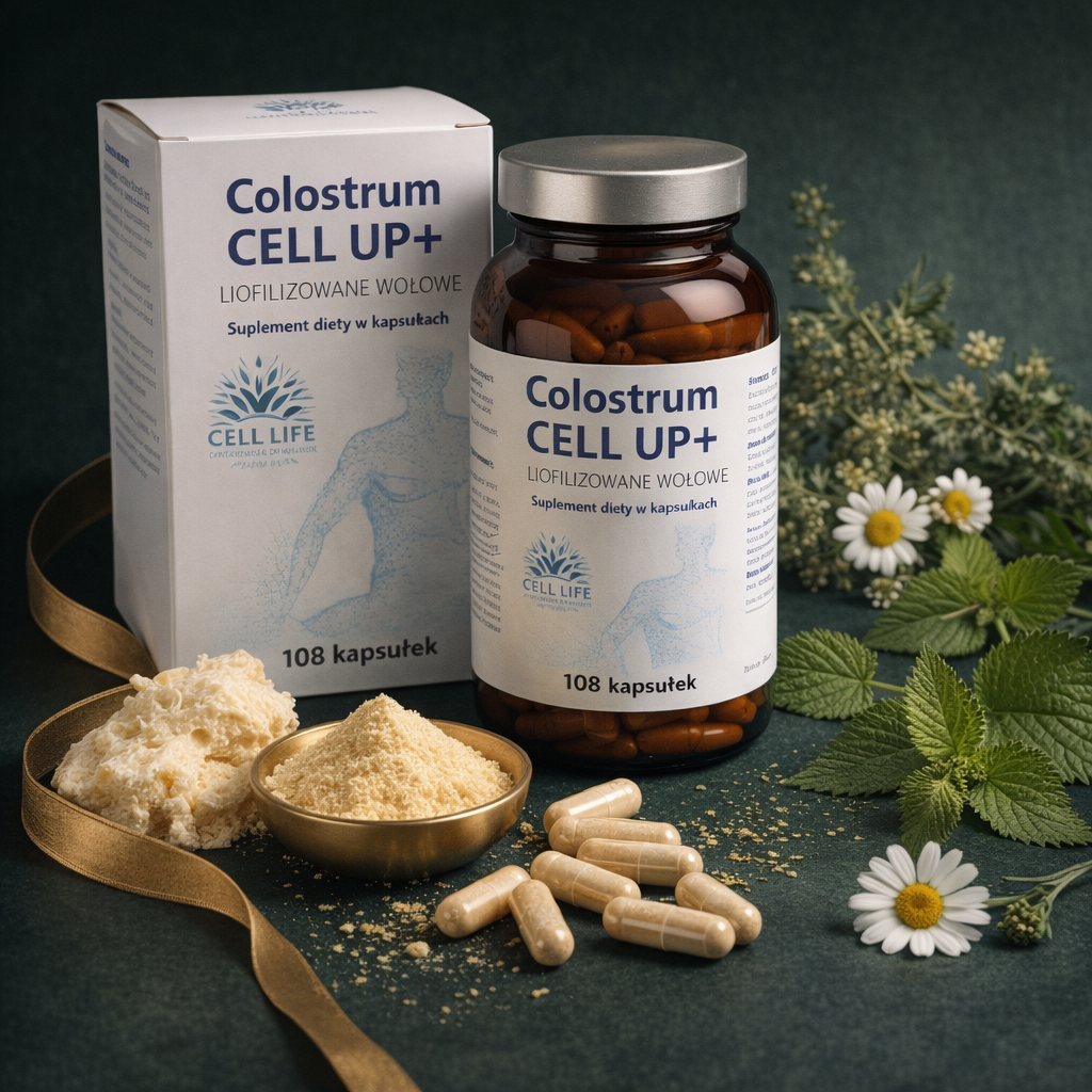 Cell Up Colostrum+ 216 kaps - odporność energia stres siara bydlęca