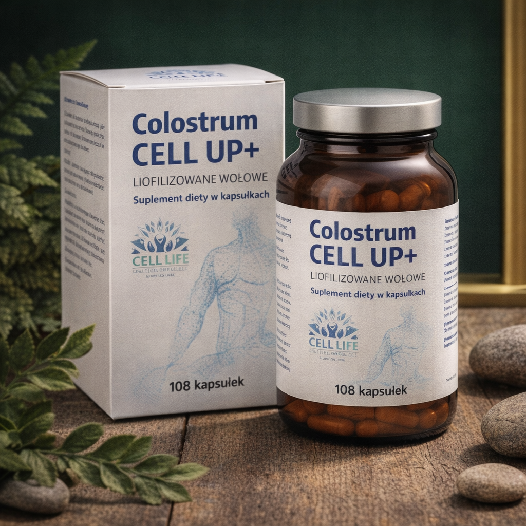 Cell Up Colostrum+ 216 kaps - odporność energia stres siara bydlęca